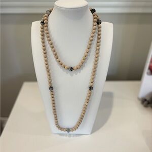 Elegant Tan Beaded Necklace